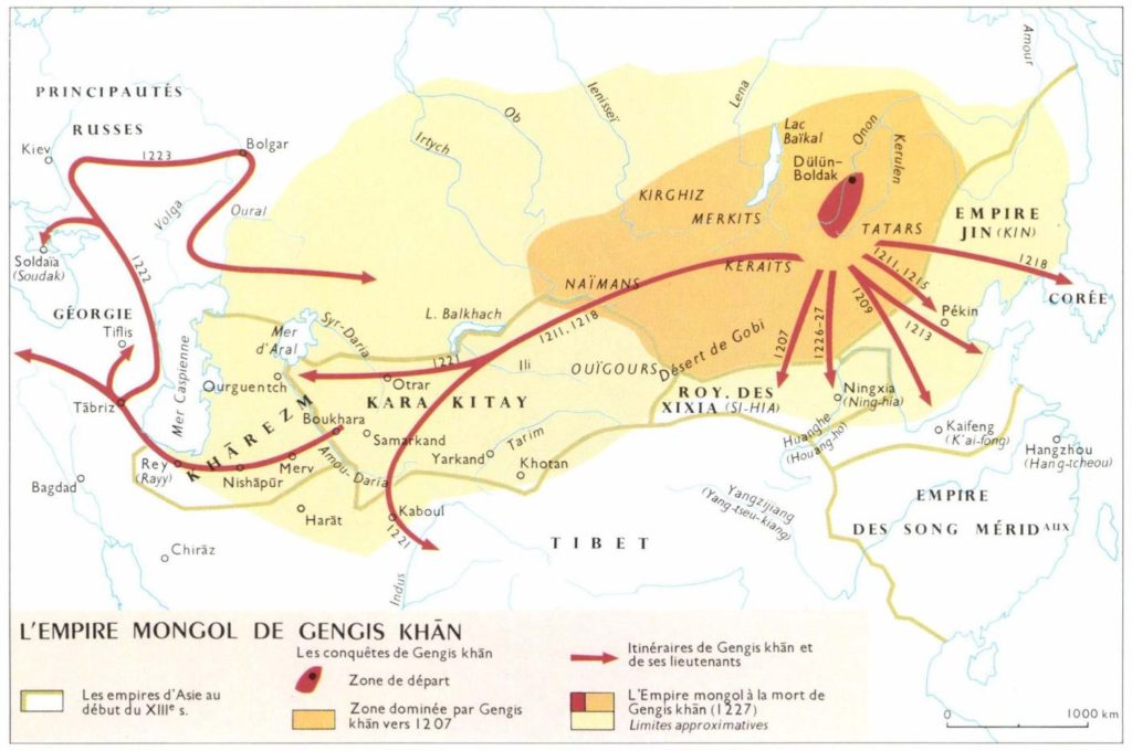 Carte, Mongols, Genghis Khan